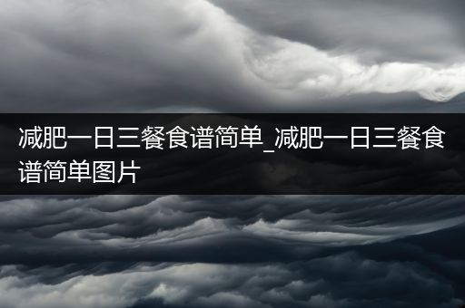 减肥一日三餐食谱简单_减肥一日三餐食谱简单图片